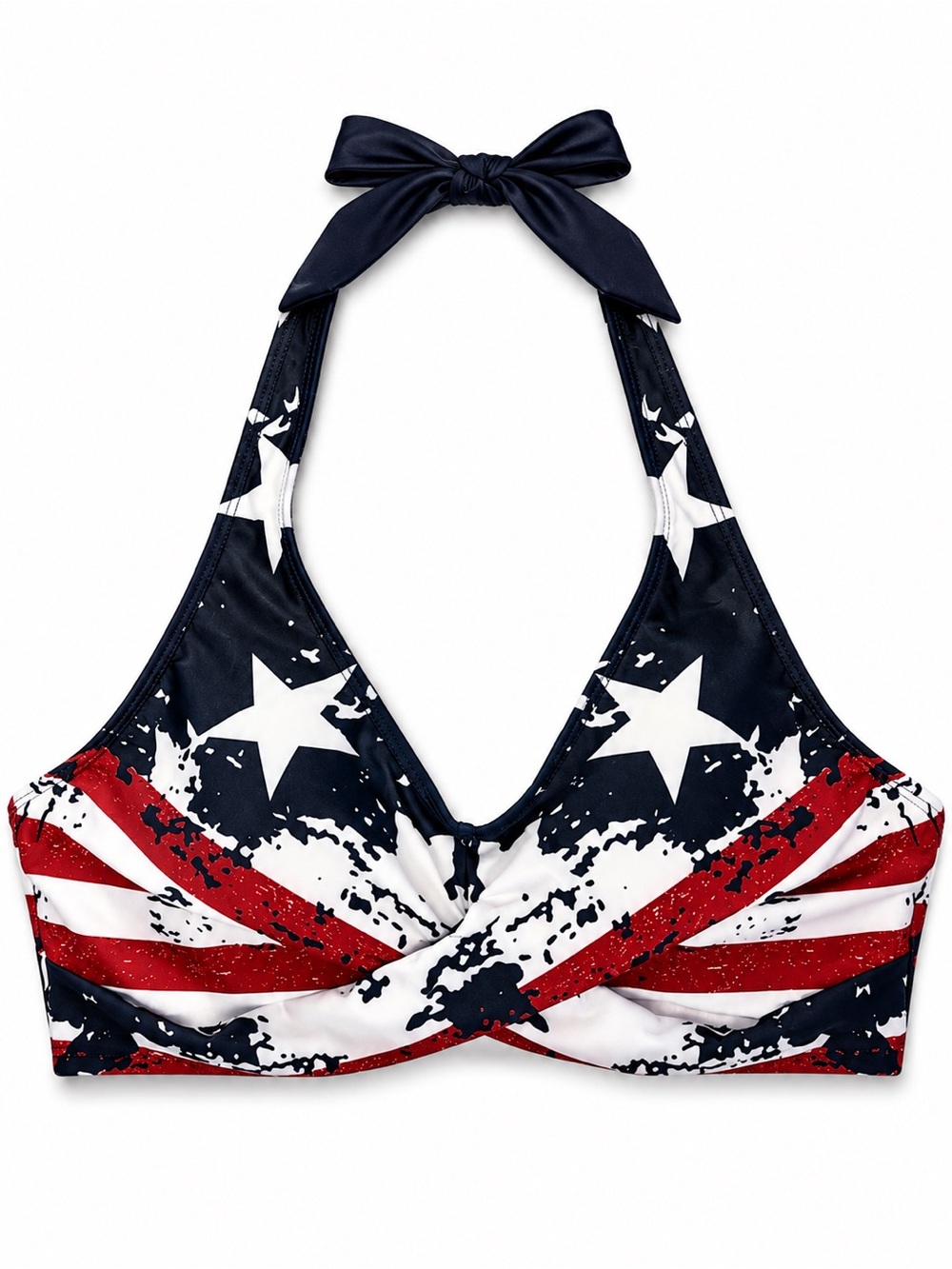 Patriotic American Flag Halter Bikini Top | Large | NWOT